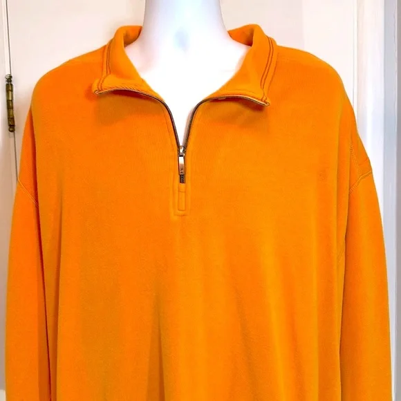 Tommy Bahama 1/4 Zip Cotton Pullover Henley Soft Orange Jersey XXL - Picture 2 of 11